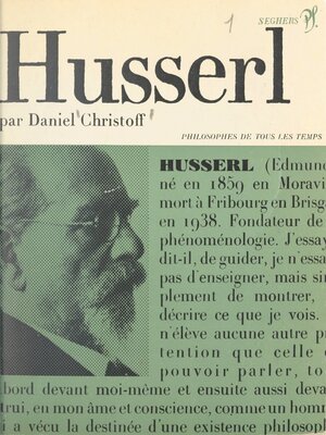 cover image of Husserl ou le retour aux choses